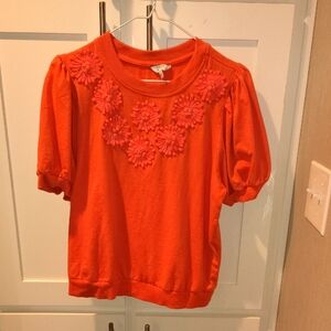 Crown & Ivy Vibrant Orange Knit Top